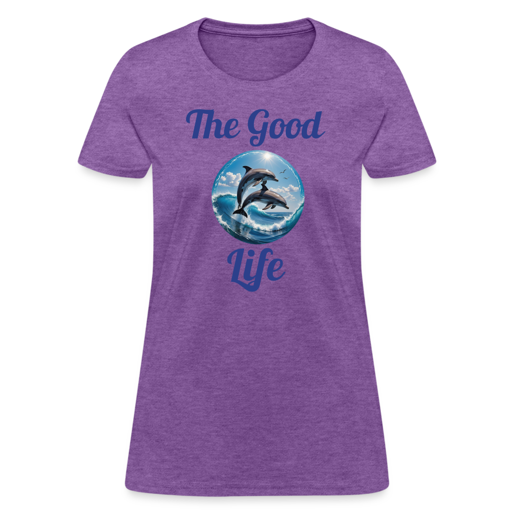Good Life Dolphins Women's Tee - purple heather