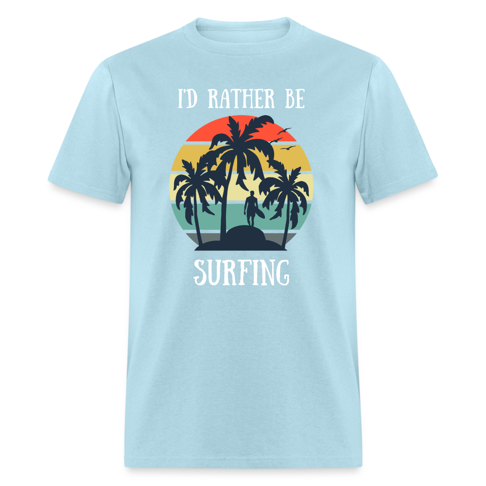Rather Be Surfing Tee - powder blue