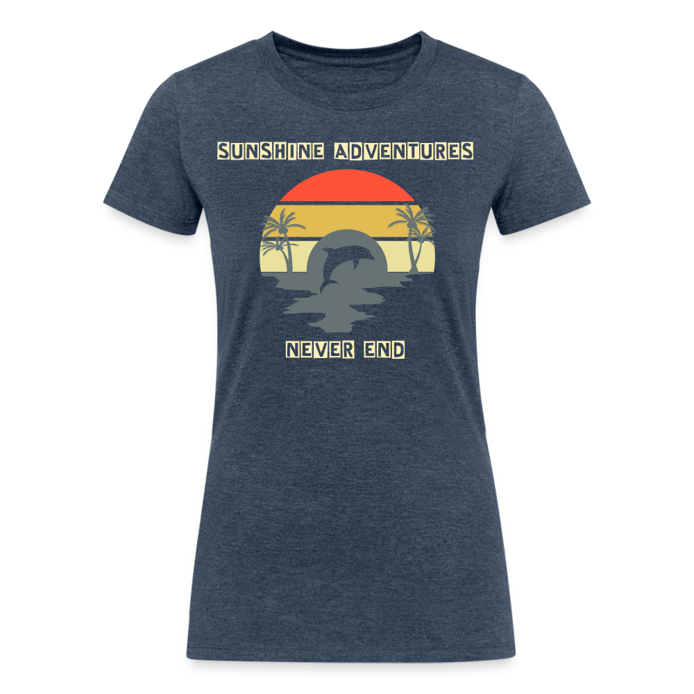 Dolphin Sunshine Adventures Women's Tri-blend Tee - heather navy