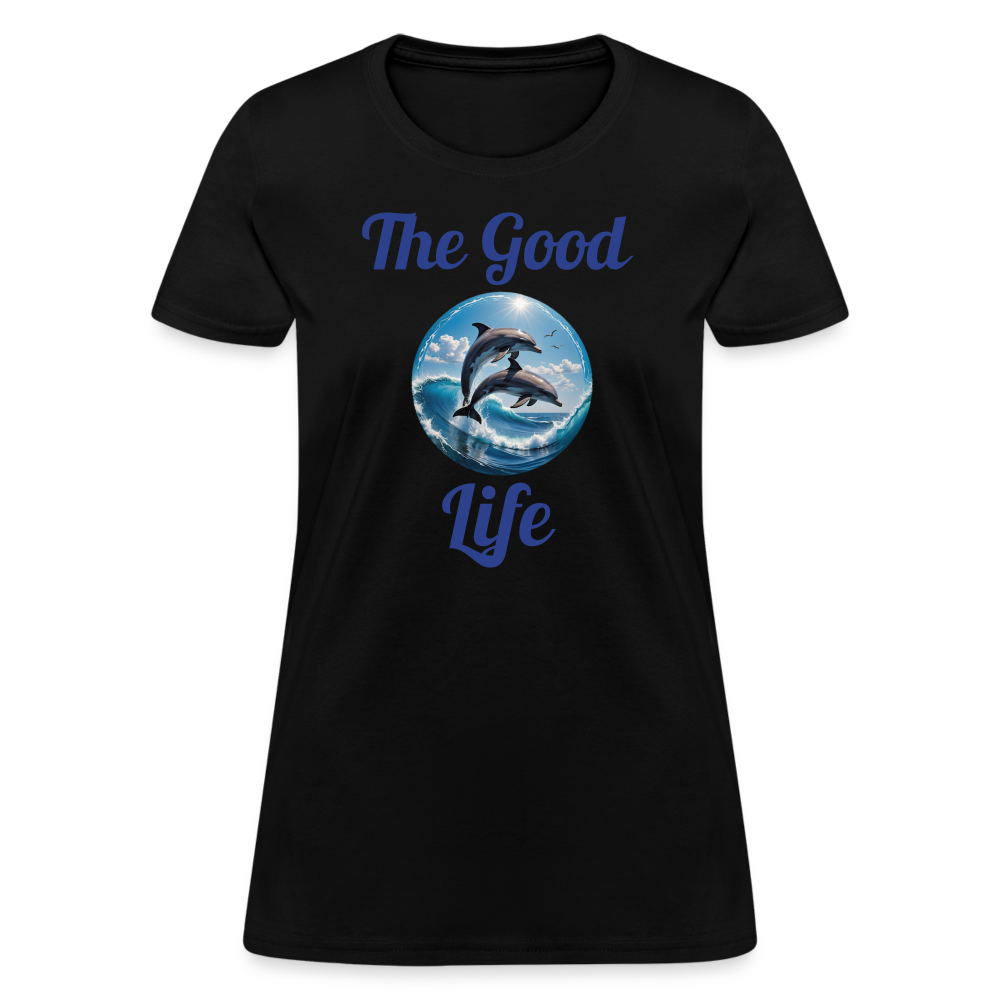 Good Life Dolphins Women's Tee - black