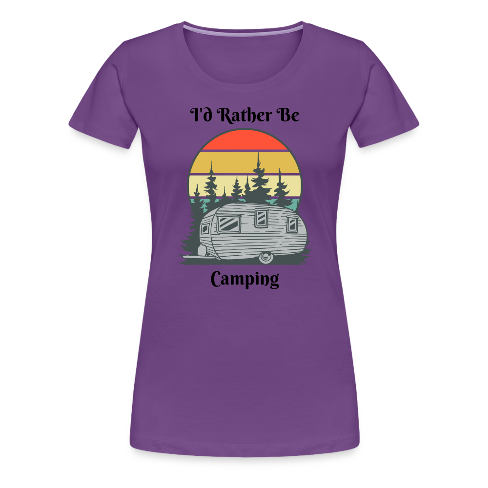 Rather Be Camping Women's Premium Tee - purple