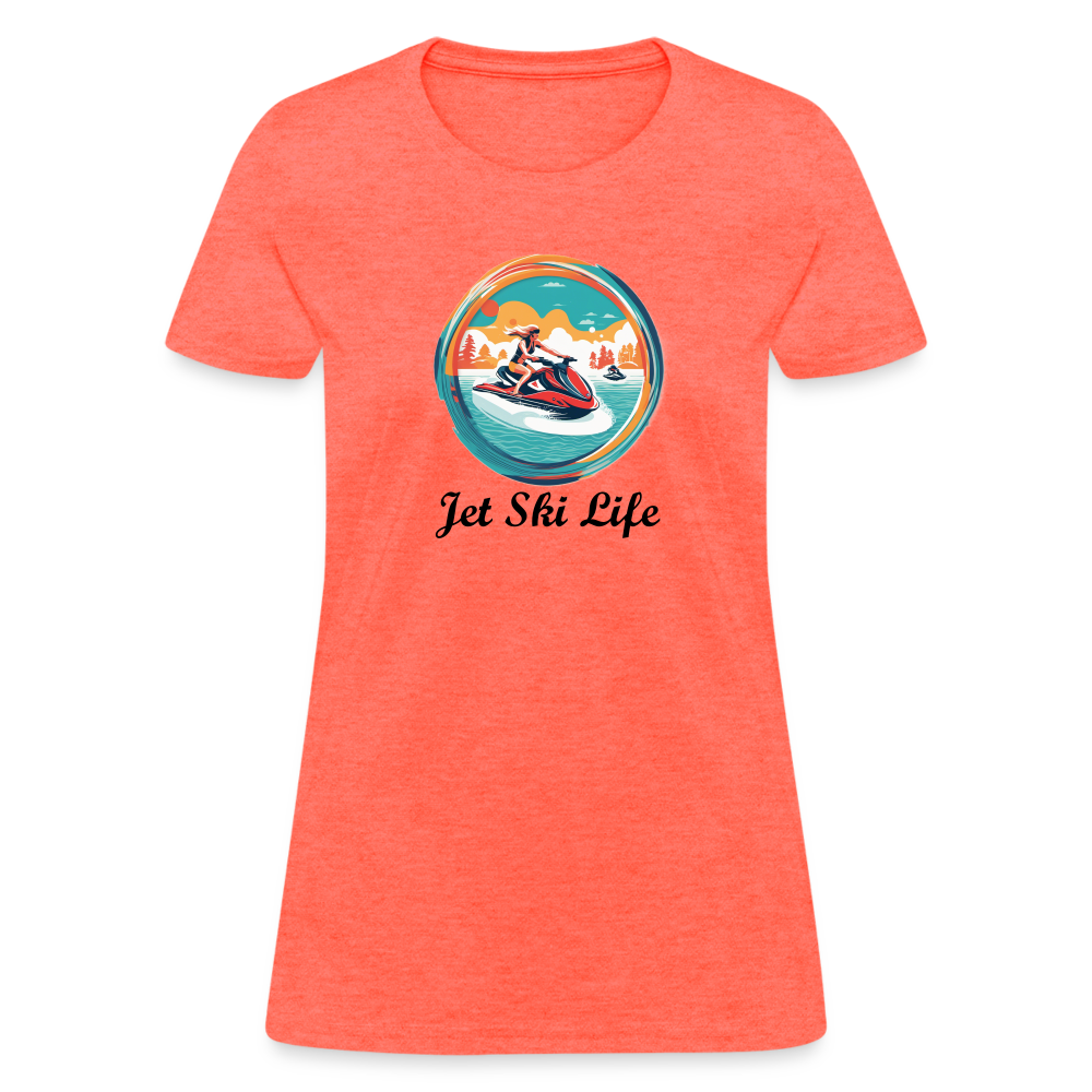 Jet Ski Life Women's Tee - heather coral