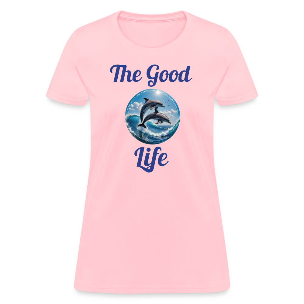 Good Life Dolphins Women's Tee - pink