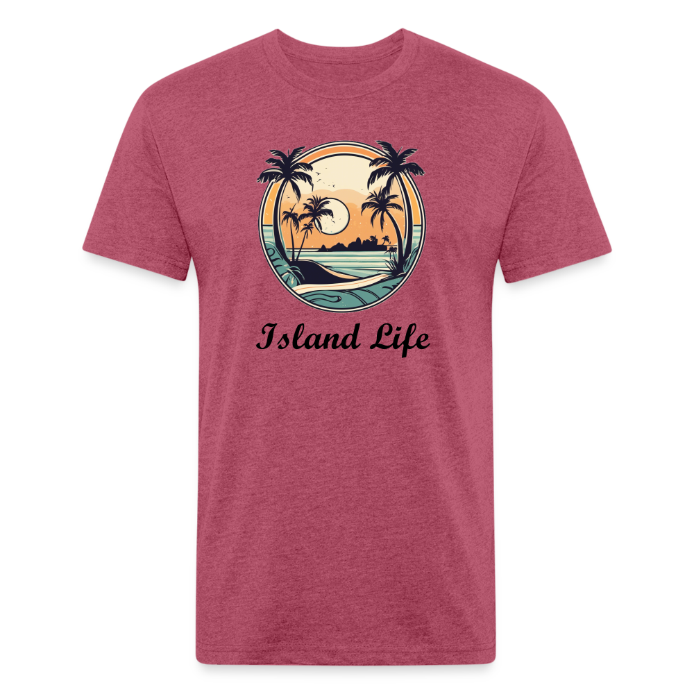 Island Life Tee - heather burgundy