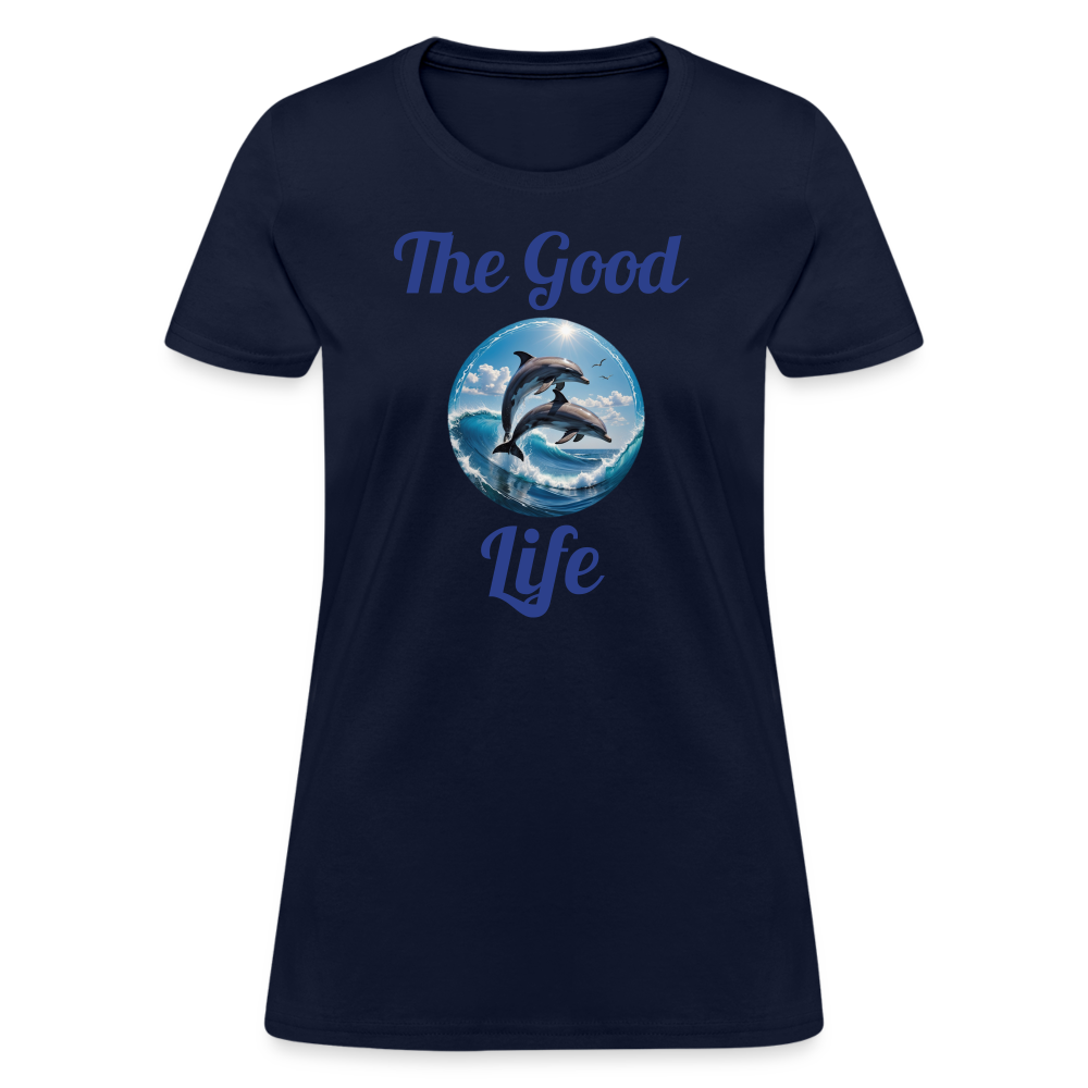 Good Life Dolphins Women's Tee - navy
