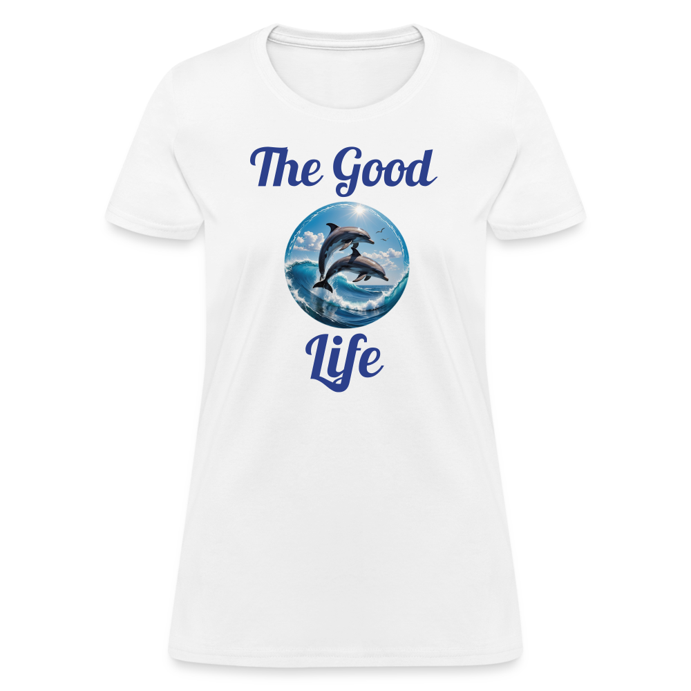 Good Life Dolphins Women's Tee - white