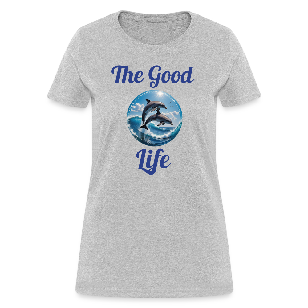 Good Life Dolphins Women's Tee - heather gray
