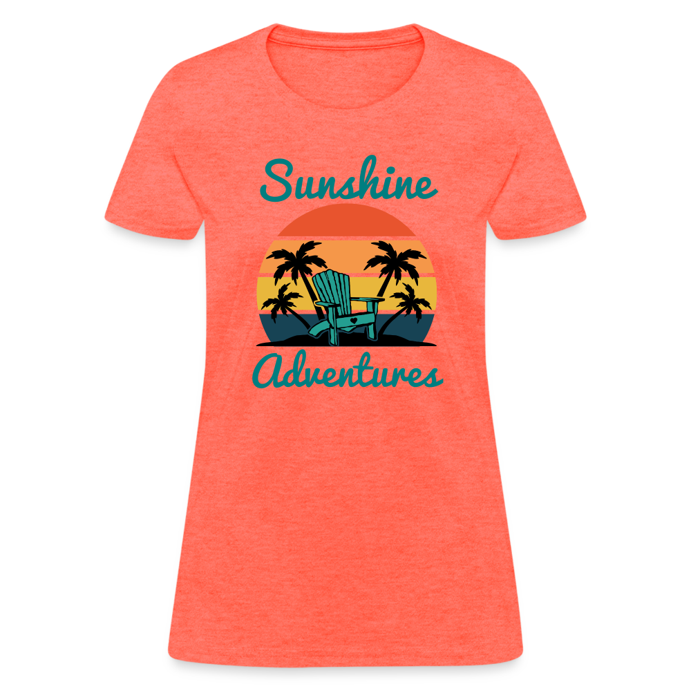 Beach Chair Sunshine Adventures Women's Tee - heather coral