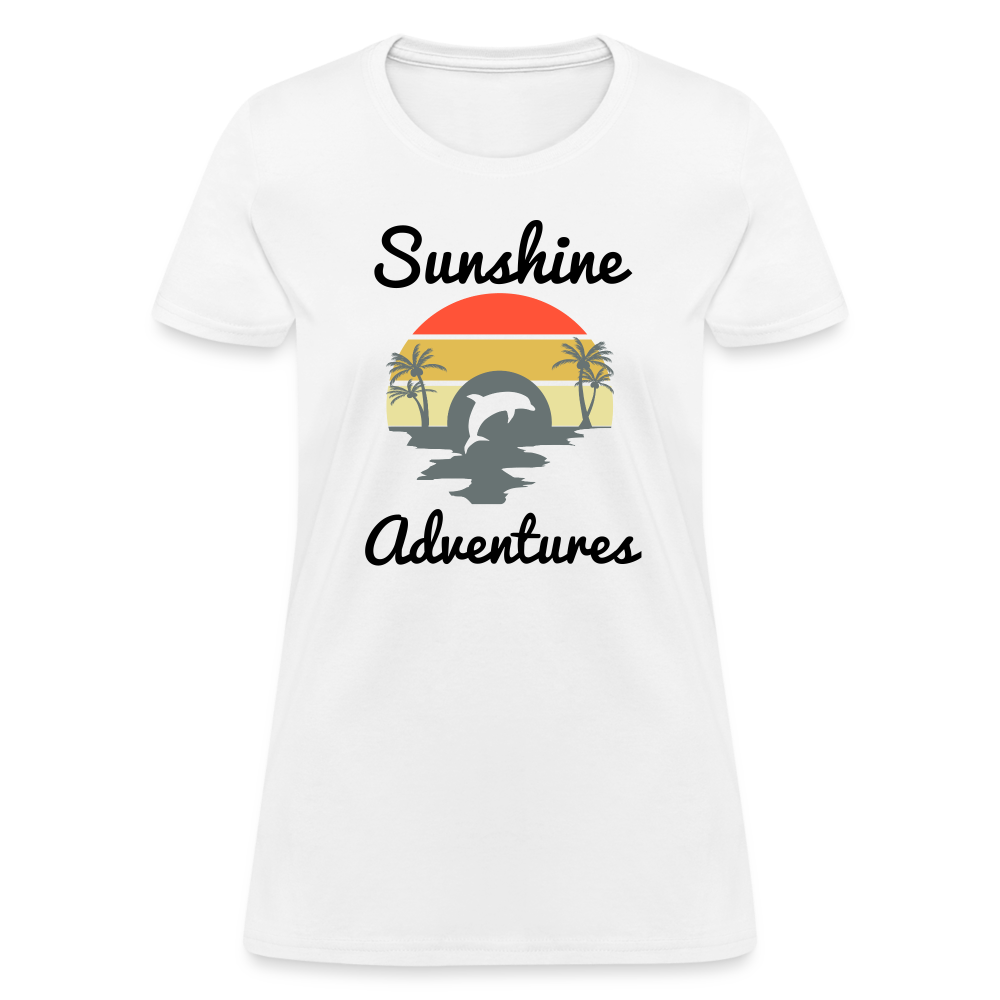 Dolphin Sunshine Adventures Women's Tee - white