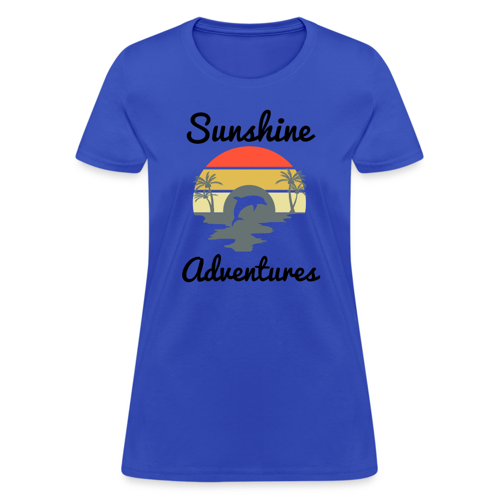 Dolphin Sunshine Adventures Women's Tee - royal blue