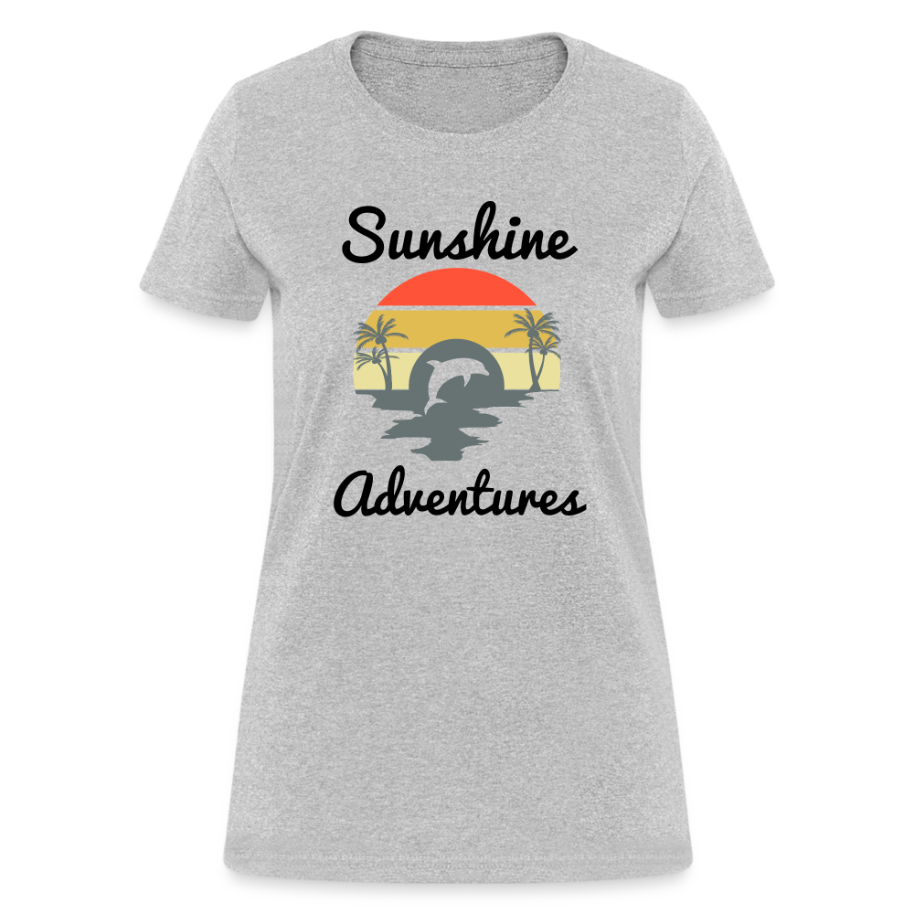 Dolphin Sunshine Adventures Women's Tee - heather gray