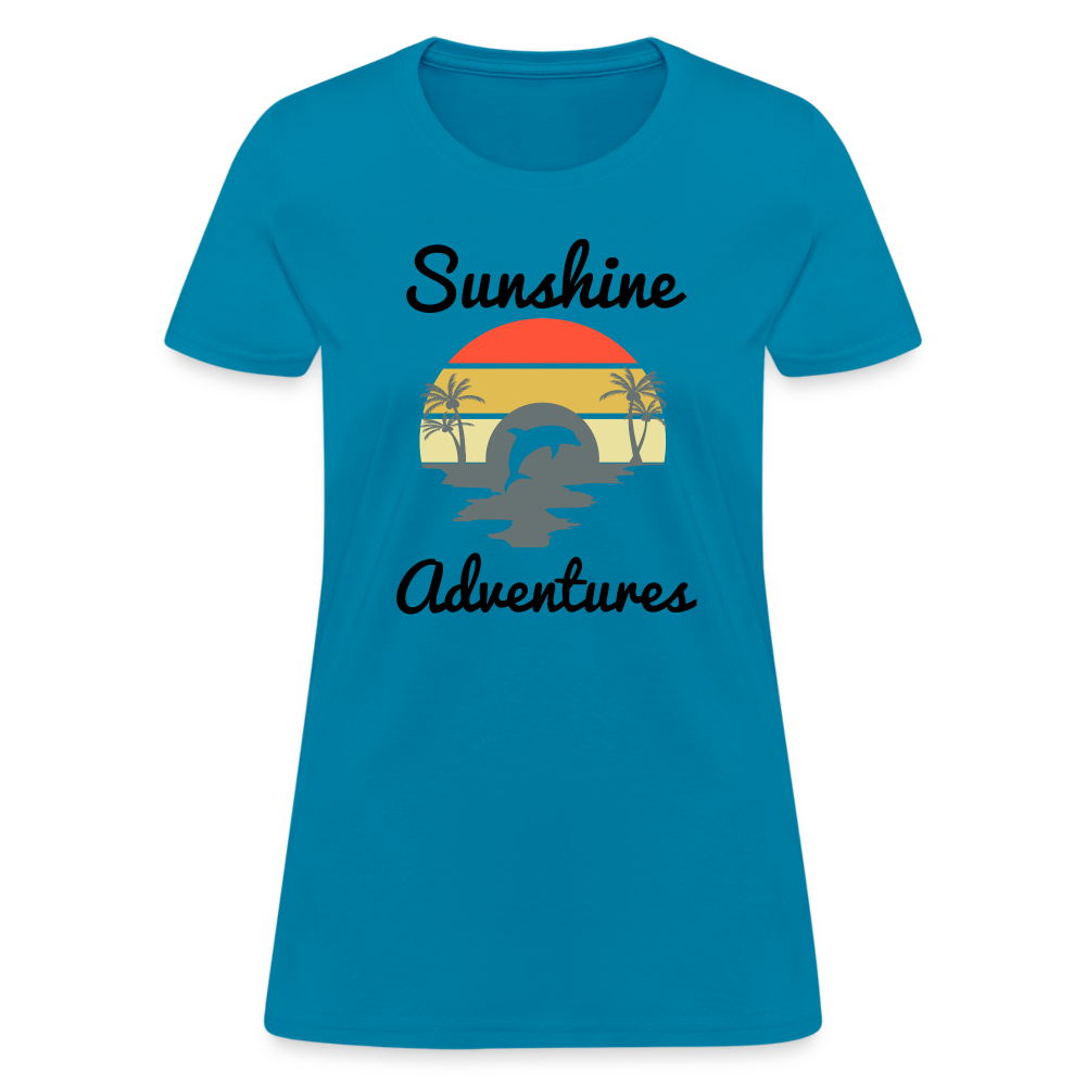 Dolphin Sunshine Adventures Women's Tee - turquoise