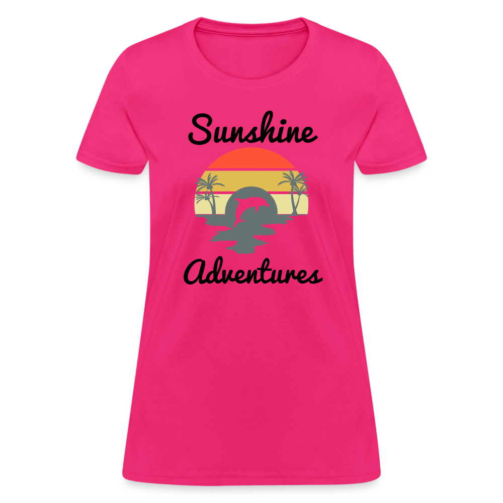 Dolphin Sunshine Adventures Women's Tee - fuchsia