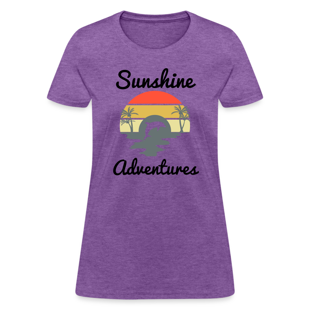 Dolphin Sunshine Adventures Women's Tee - purple heather