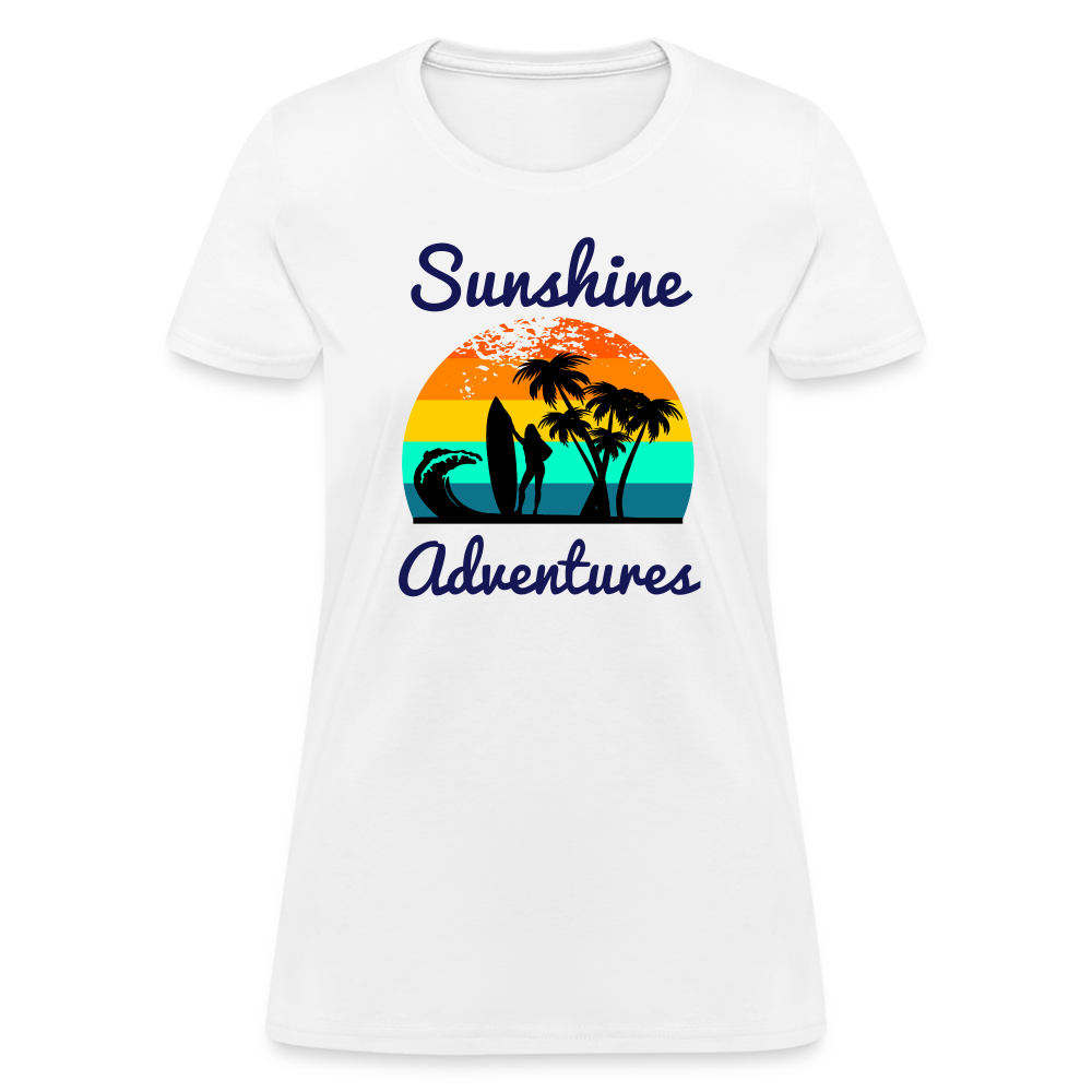 Surfing Sunshine Adventures Women's Tee - white