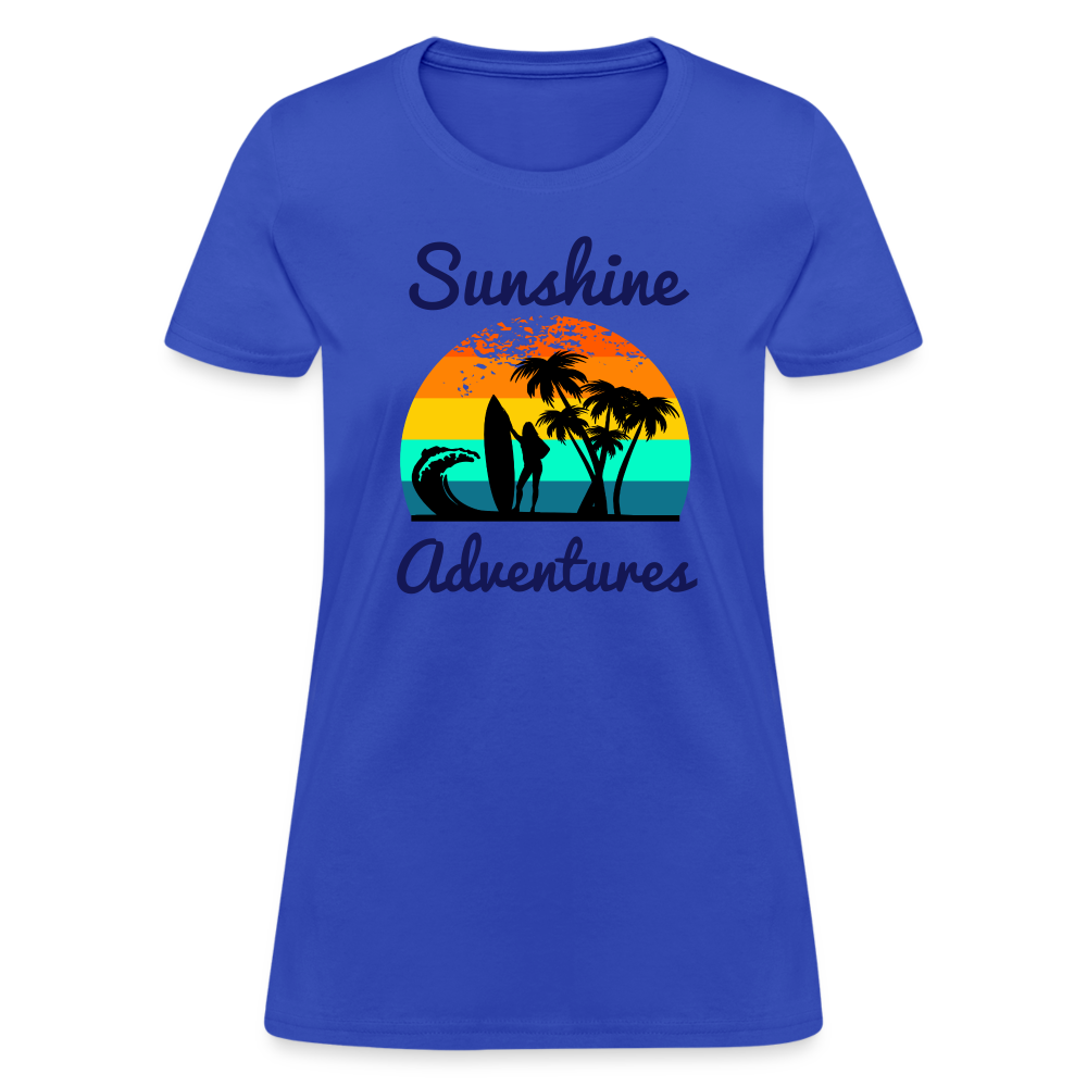 Surfing Sunshine Adventures Women's Tee - royal blue