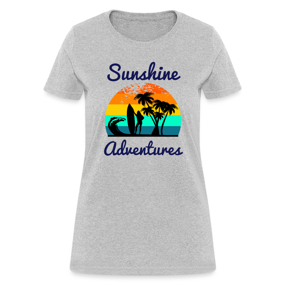 Surfing Sunshine Adventures Women's Tee - heather gray