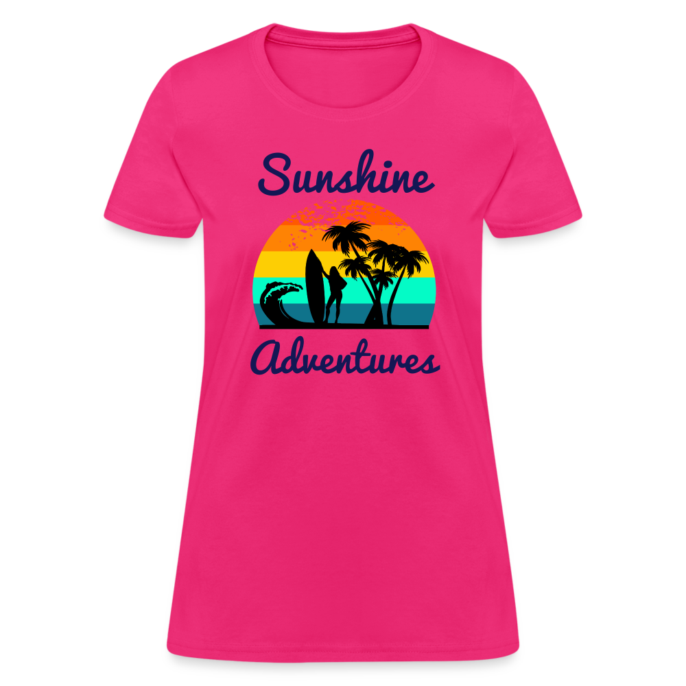 Surfing Sunshine Adventures Women's Tee - fuchsia