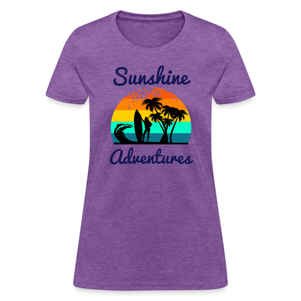 Surfing Sunshine Adventures Women's Tee - purple heather