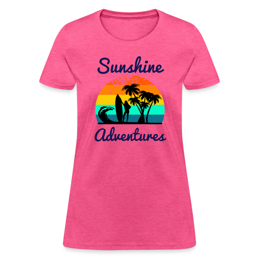 Surfing Sunshine Adventures Women's Tee - heather pink