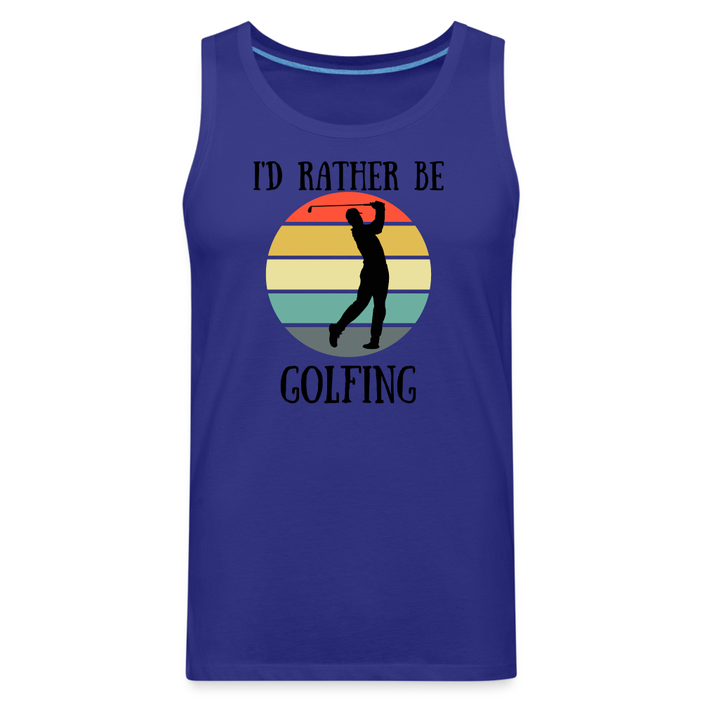 I'd Rather Be Golfing Tank - royal blue