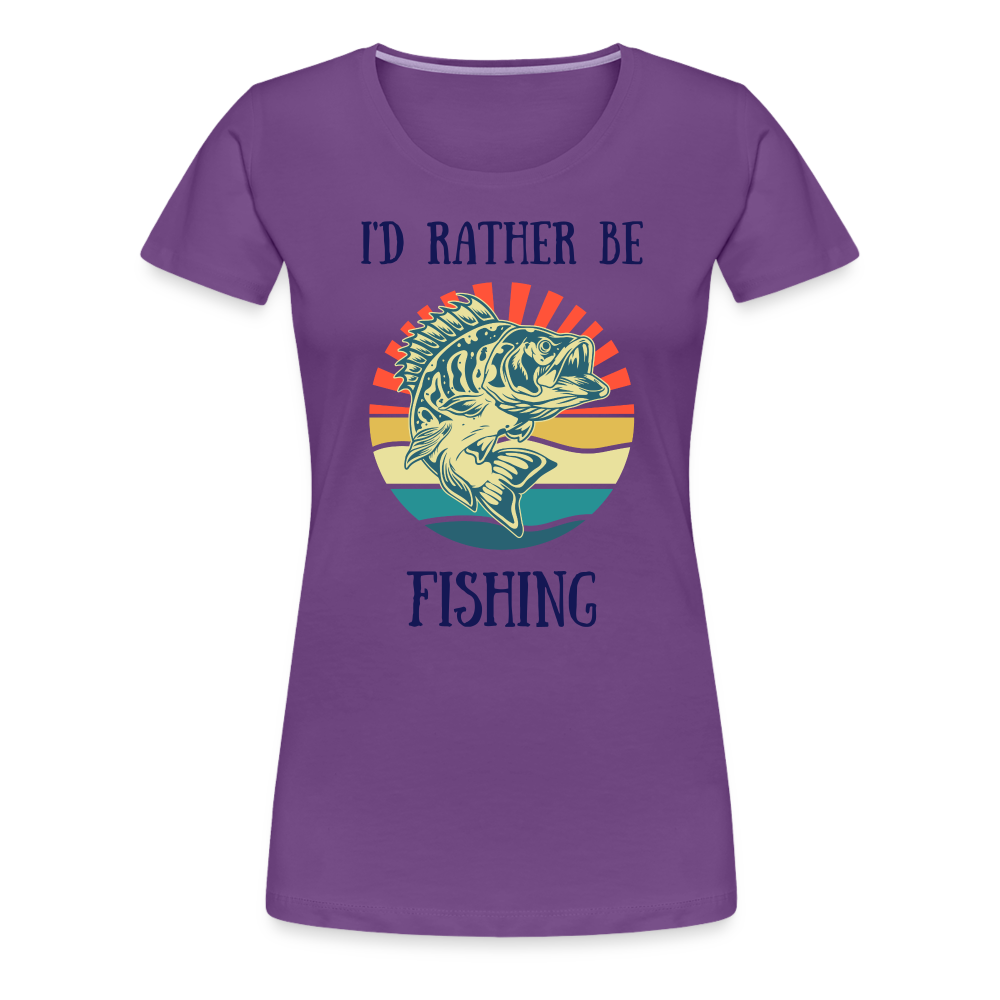 I'd Rather Be Fishing Women's Premium Tee - purple