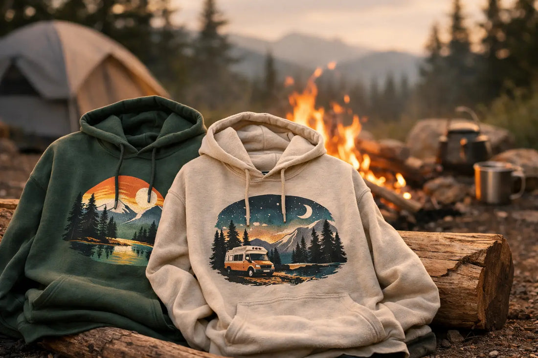 Camping Graphic Hoodies for Campfire Season