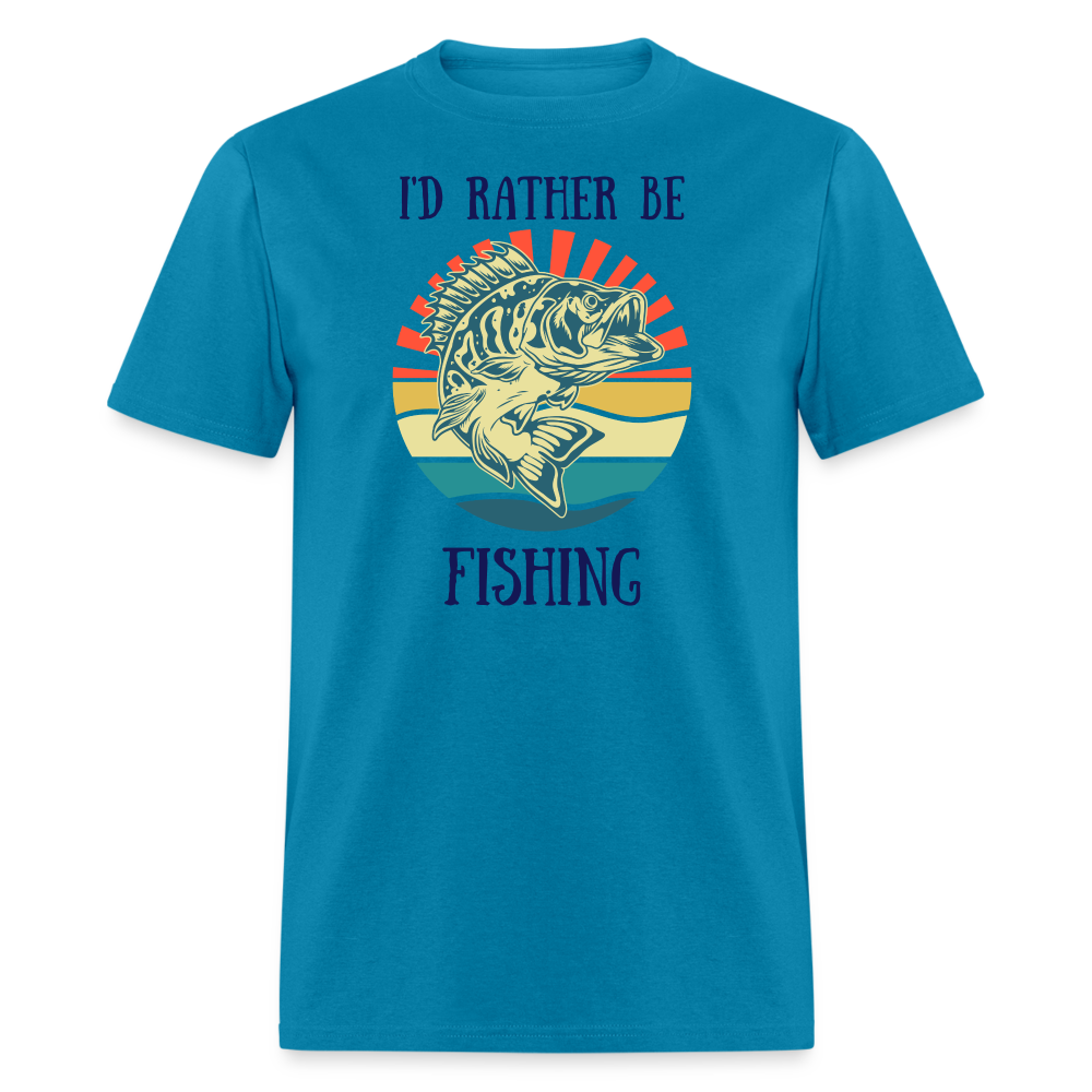 Rather Be Fishing Tee - turquoise