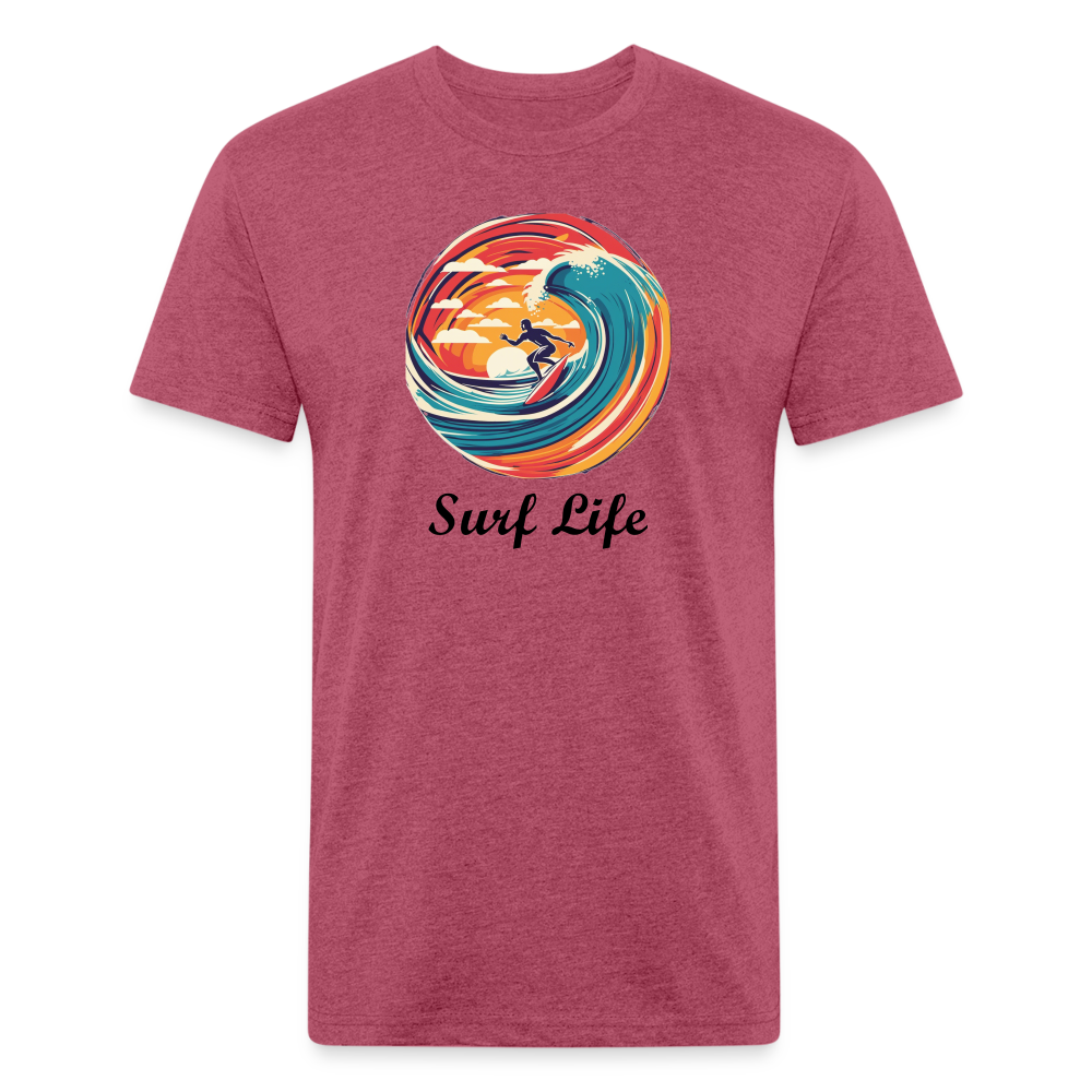 Surf Life Tee - heather burgundy