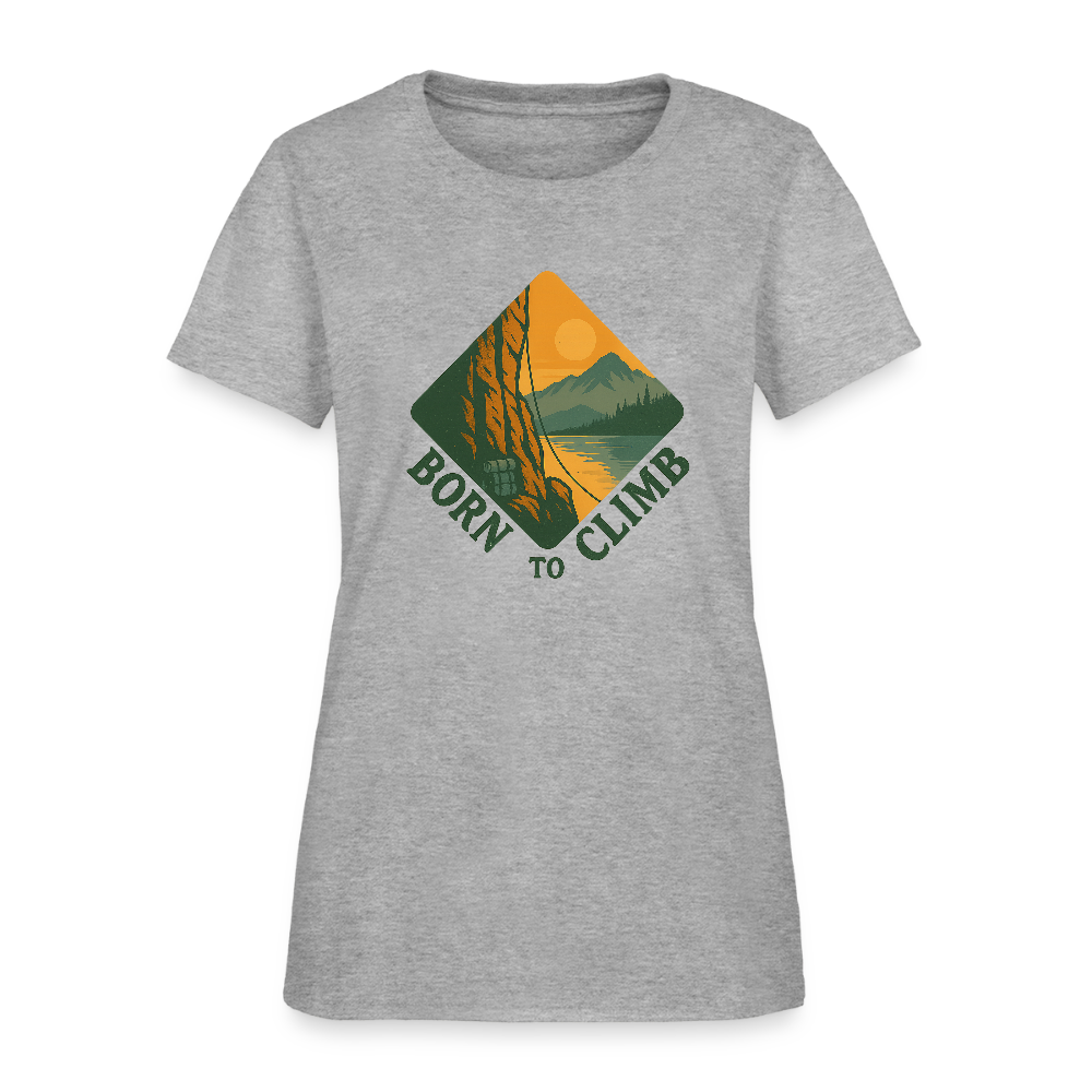 Born To Climb Women's Tee - heather gray