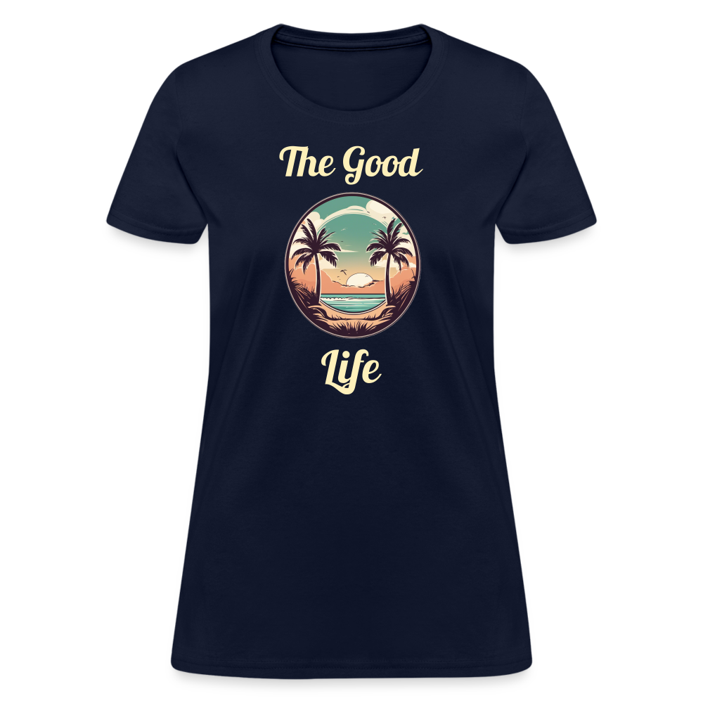 Good Life Beach Women's Tee - navy