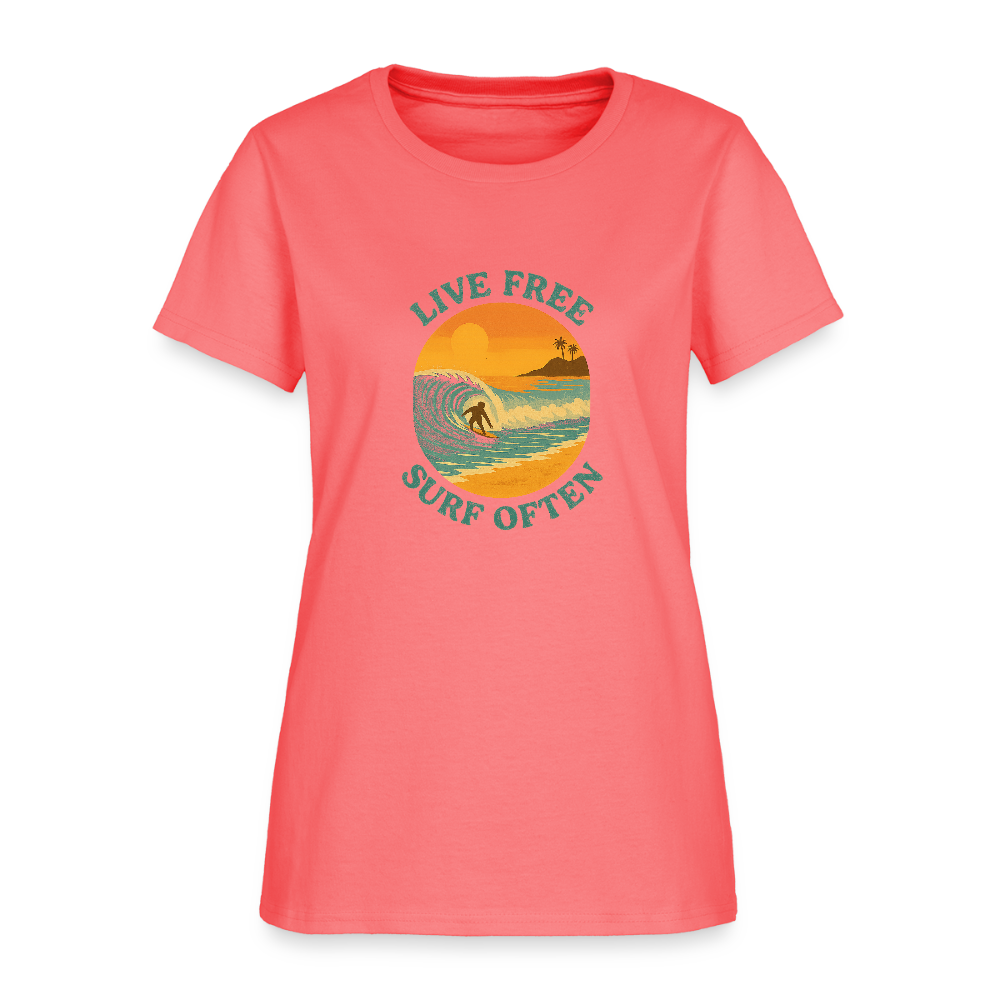 Surf Often Women's Tee - coral