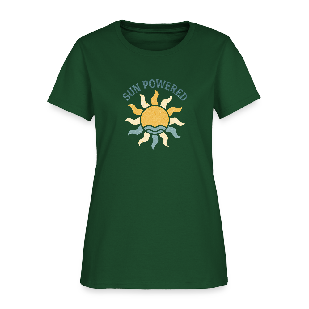 Sun Powered Women's Tee - forest green