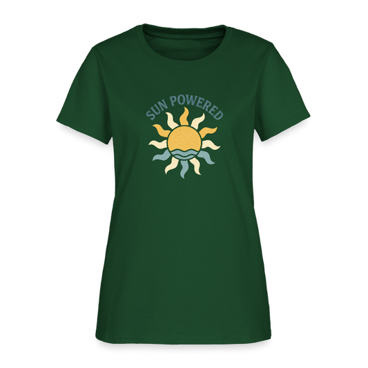 Sun Powered Women's Tee - forest green