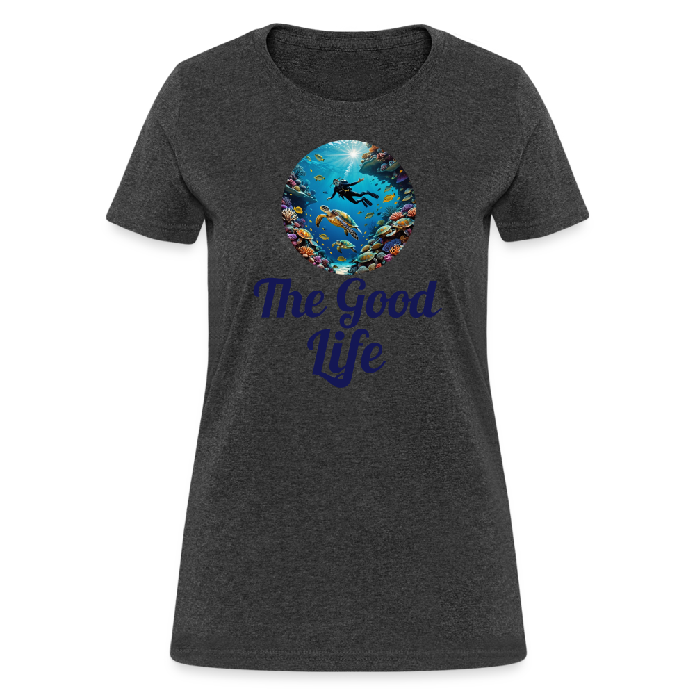 Good Life Diving Women's Tee - heather black