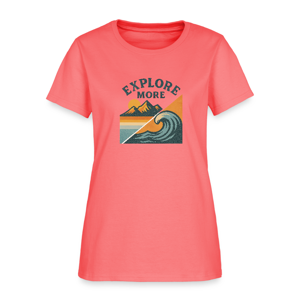 Explore More Women's Tee - coral