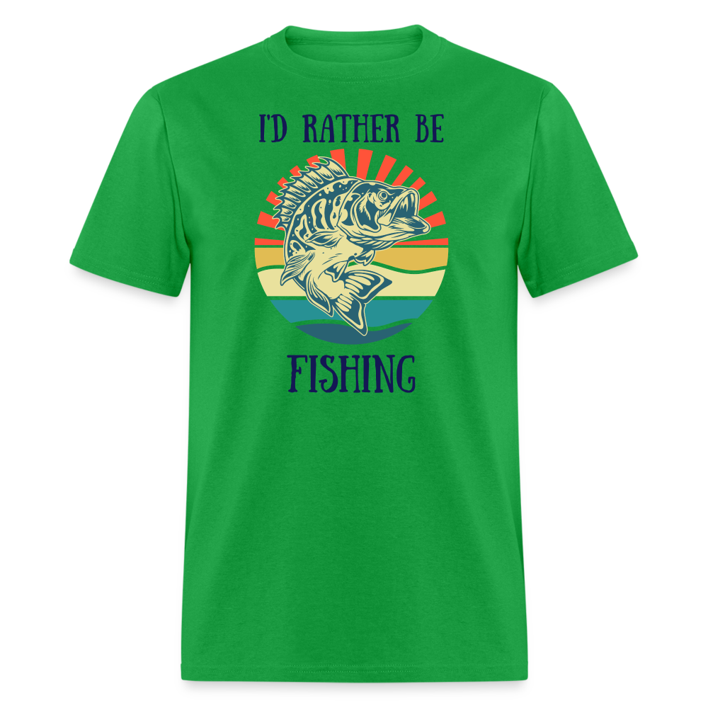 Rather Be Fishing Tee - bright green