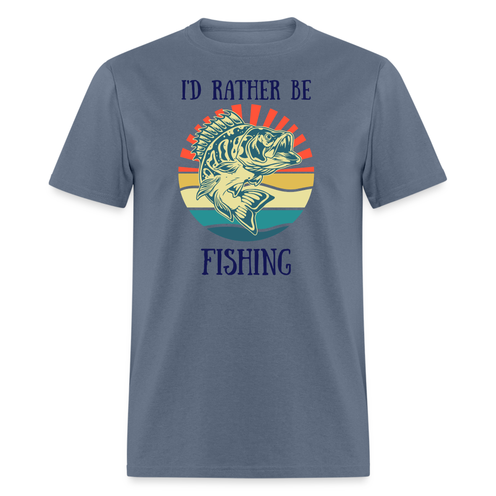 Rather Be Fishing Tee - denim