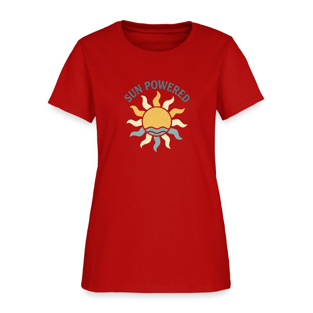 Sun Powered Women's Tee - red