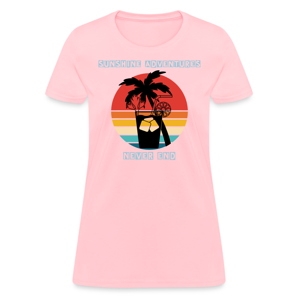 Beach Drink Sunshine Adventures Women's Tee - pink