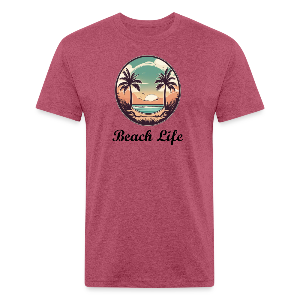 Beach Life Tee - heather burgundy