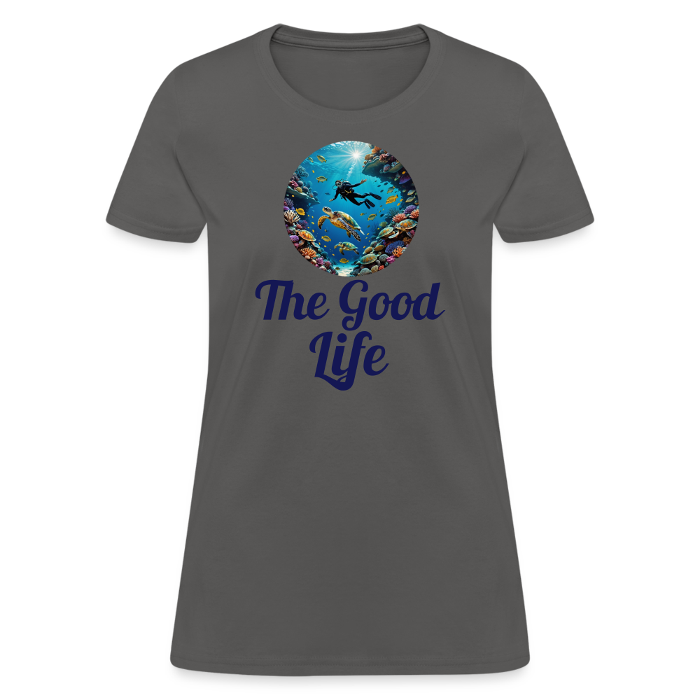 Good Life Diving Women's Tee - charcoal