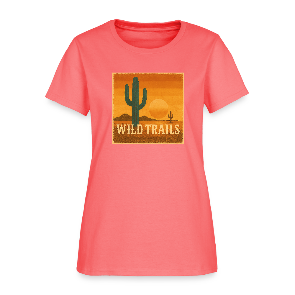 Wild Trails Women's Tee - coral