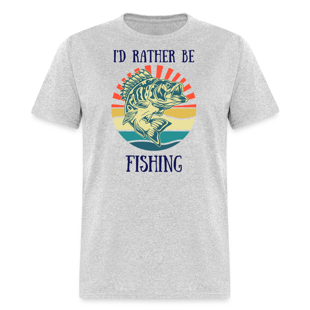 Rather Be Fishing Tee - heather gray