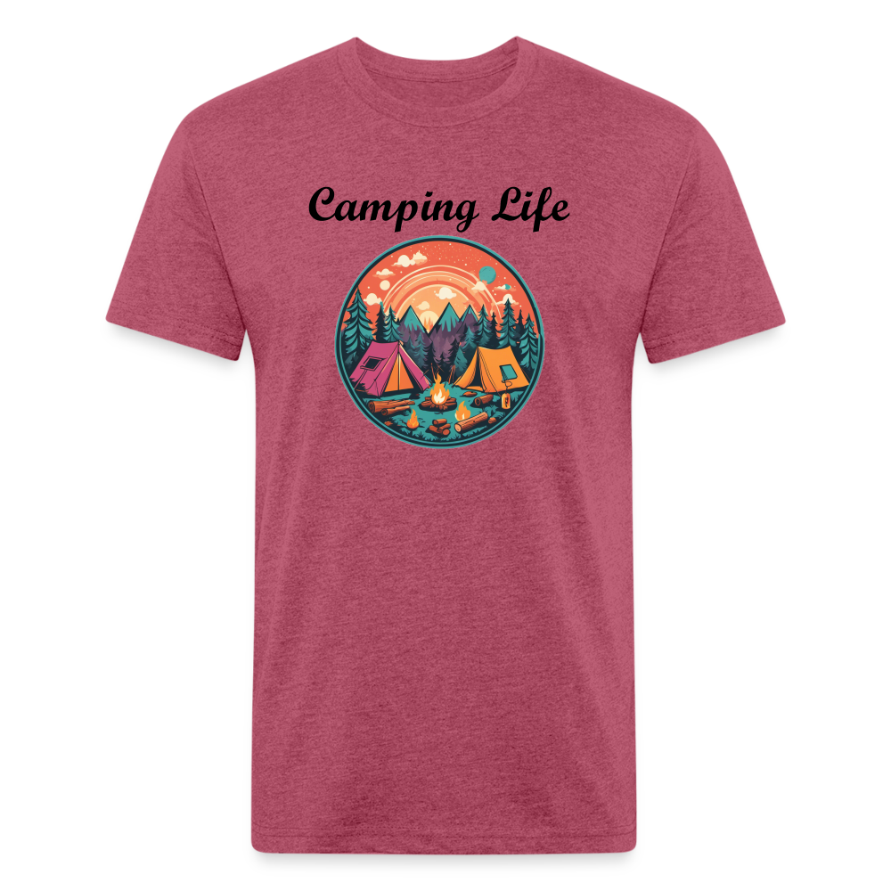 Camping Life Tee - heather burgundy