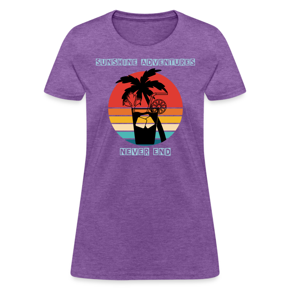 Beach Drink Sunshine Adventures Women's Tee - purple heather