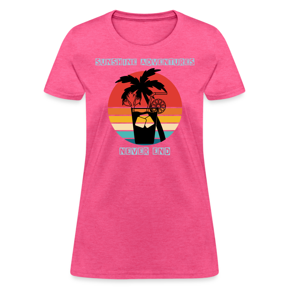 Beach Drink Sunshine Adventures Women's Tee - heather pink