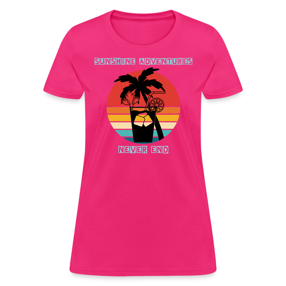 Beach Drink Sunshine Adventures Women's Tee - fuchsia