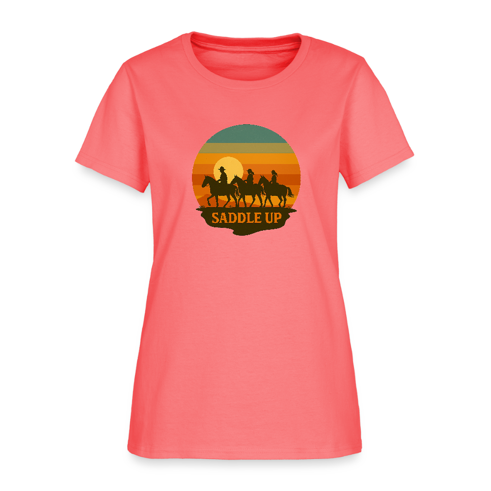 Saddle Up Women's Tee - coral
