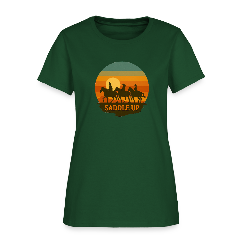 Saddle Up Women's Tee - forest green